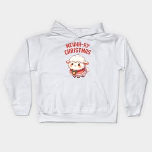 Mehhh Ry Christmas Cute Sheep Kids Hoodie